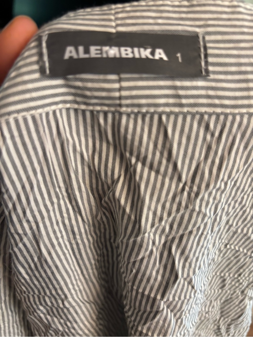 ALEMBIKA Crinkle Stripe Open Front Jacket Kimono Cardigan Size 1 Oversized - Picture 4 of 5
